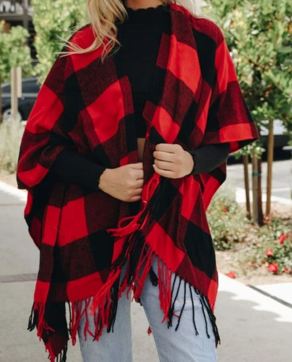 Red Buffalo Plaid Wrap