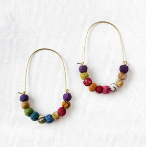 Kantha Wire Hoops